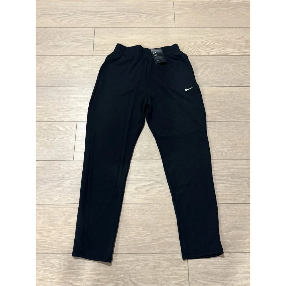 Nike Flow Victory Loose Fit Mid Rise Black Jogger Sweatpants Size S CQ0053 010